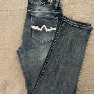 Stitches and rivets jeans